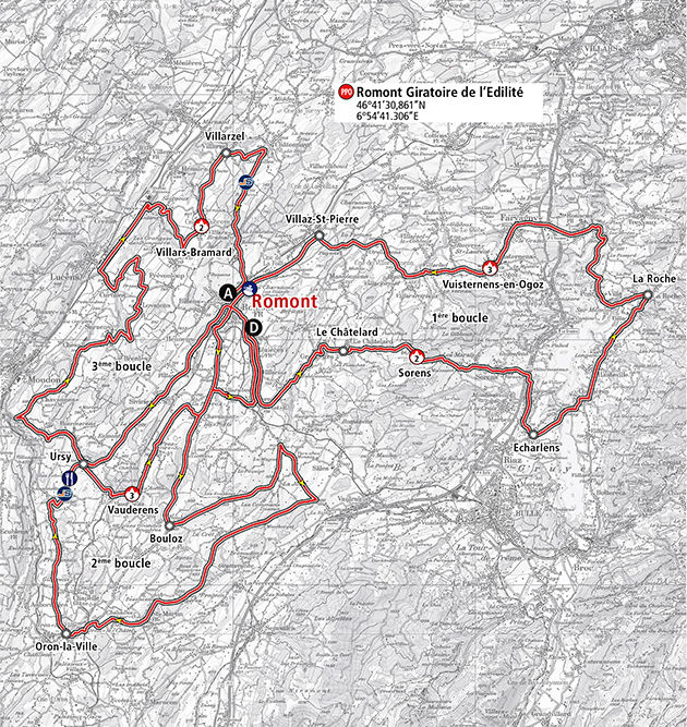 Tour of Romandie stage 3 map